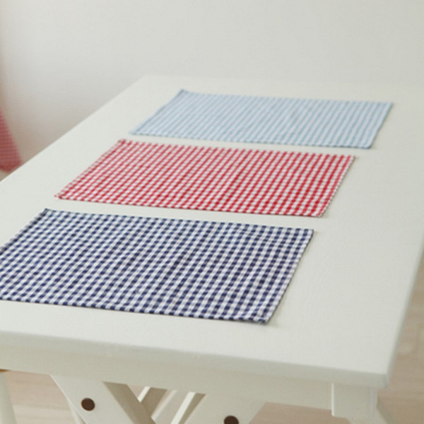 40*60CM Japanese Style Gingham Napkin Cloth 3 Colors Square Table Mat Table Cloth Kitchen Table Napkin Cotton Scouring Pad 20 Pieces DHL