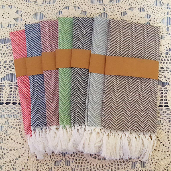 Cotton Yarn Dyed Dish Towel With Hand-made Tassel Napkin Tea Towel Dishtowel Kitchen Towel Cleaning Cloth Multi