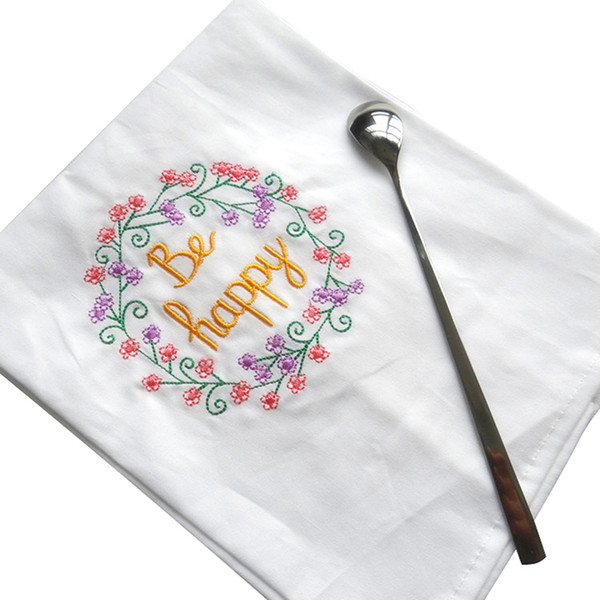 45*70 Letter Embroidery Wedding Serviette Super-Absorbent Cotton Plain Towel Glass Concise Upscale Home Cloth Table Napkin