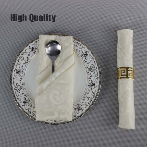 6pcs/lot Europe Hotel Restaurant White Square Folding Cloth Wedding Party Decorative Polyester Table Napkin Home Handkerchief