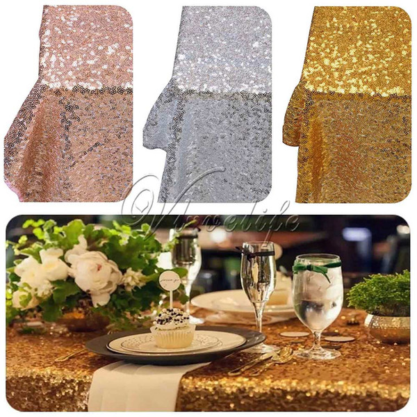 Gold/Silver/Champagne Sequin Tablecloth Sparkly Bling Tablecloths 40