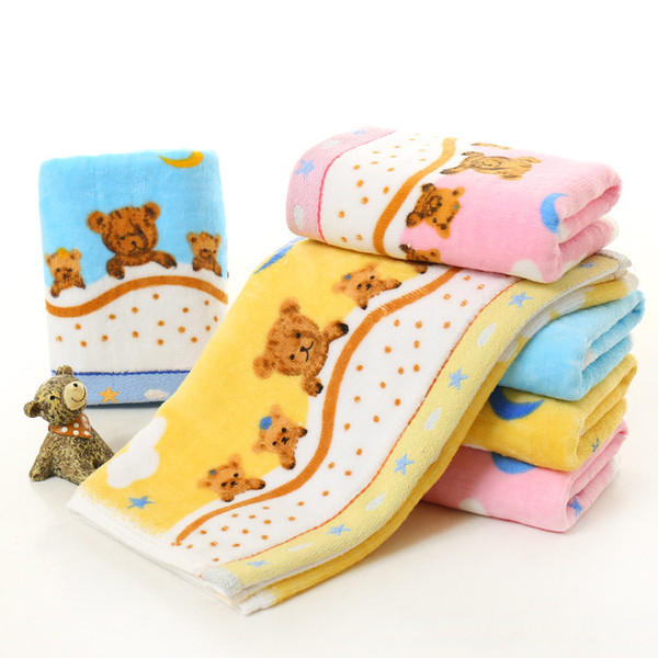 cute kids hand hair face towel soft bear print children washcloth cartoon bathroom towels cotton microfiber cloth
