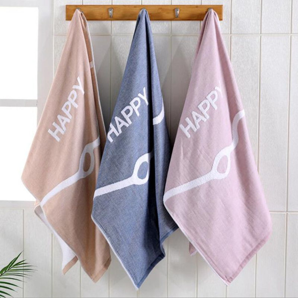 word happy towels adults hair hand face towel cotton grey bathroom washcloth modern toalhas retail wholesale