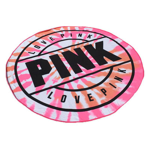 160cm Pink Round Beach Towel Microfiber Absorbent Quick Drying Towels Swimming Bath Sports Towels Picnic