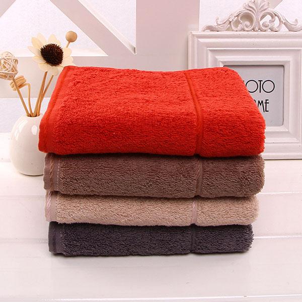 High quality pure cotton adult towel 4 color 34cm*74cm natural healthy absorbent portable red brown beige dark grey bath travel use