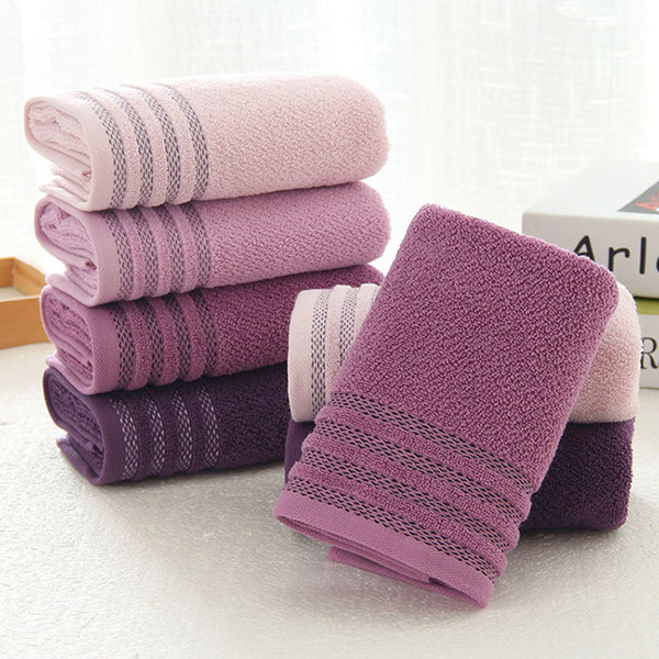 Good quality cotton towel 74cm*34cm material purple 4 shades soft comfortable healthy delicate pretty design portable home travel adult use