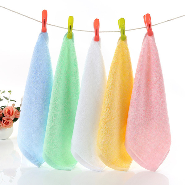 3pc/lot square face towel 25cm size pink blue green yellow soft thin absorbent portable light weight healthy natural for kid adult