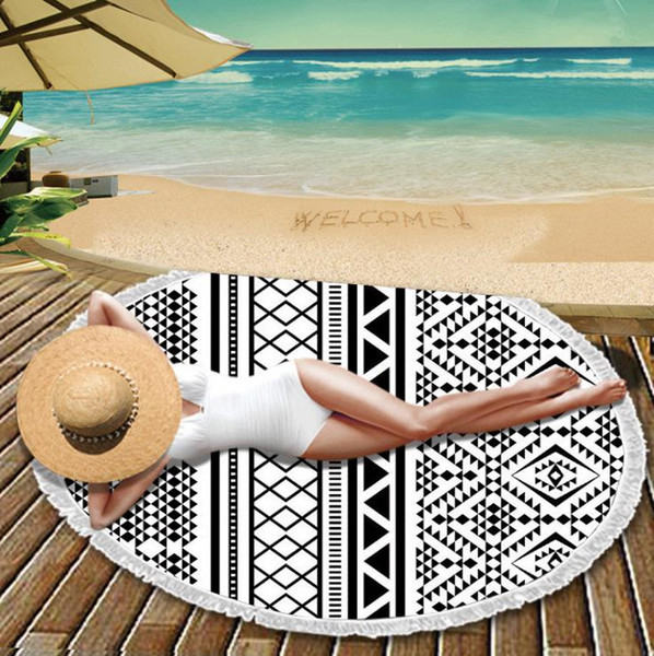 Round Mandala Beach 44 Styles Towels Printed Tapestry Hippy Boho Tablecloth Bohemian Beach Towel Serviette Covers Beach Shawl Wrap Yoga A808