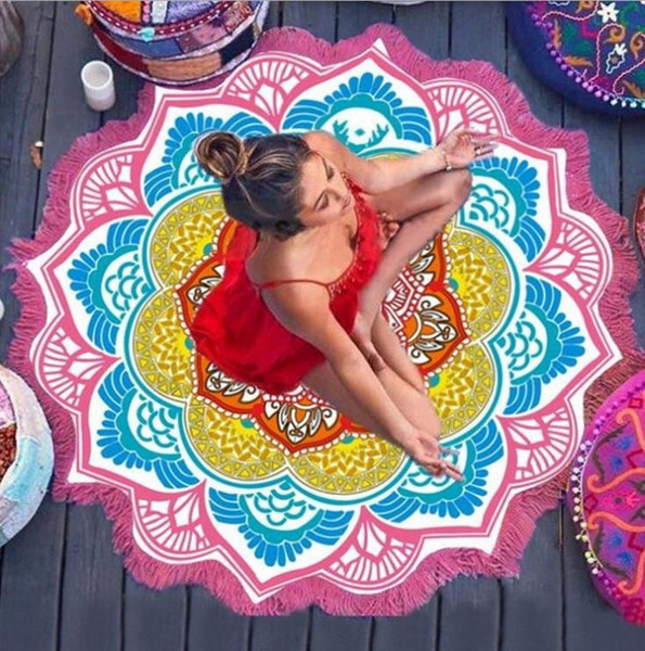 top sale irregular Beach Towel Mat Polyester Yoga Blanket Mat Bikini Outdoors Sports Swimming Bath Towel Shawl Wrap Pad Picnic Blanket A816