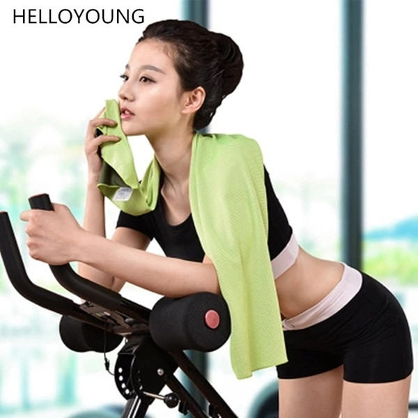 HELLOYOUNG Summer Women Sports Towel Cold Feeling Sweat Cooling Ice Towel Running Yoga Outdoor Travel Gym Towel 30x100cm