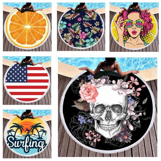 473 Styles Pancake Beach Towels Comfort Food Creations Burrito Wrap Bath Round Towels Tortilla Throw Outdoor Yoga Sports Towel'