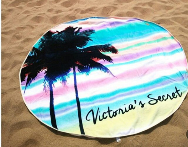 No Fading! Round Bikini Cover Ups Beach Towl Sunbath Shawl Beachwear Bath Towel Yoga Blanket Outing Picnic Mat 150CM