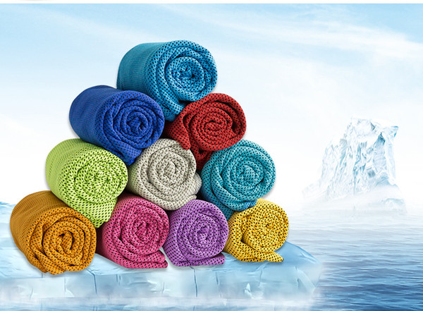 8 Colors Multi-use Summer Sports Ice Towel 30*100 CM Enduring Instant Cooling Towel Heat Relief Reusable Cold Towel