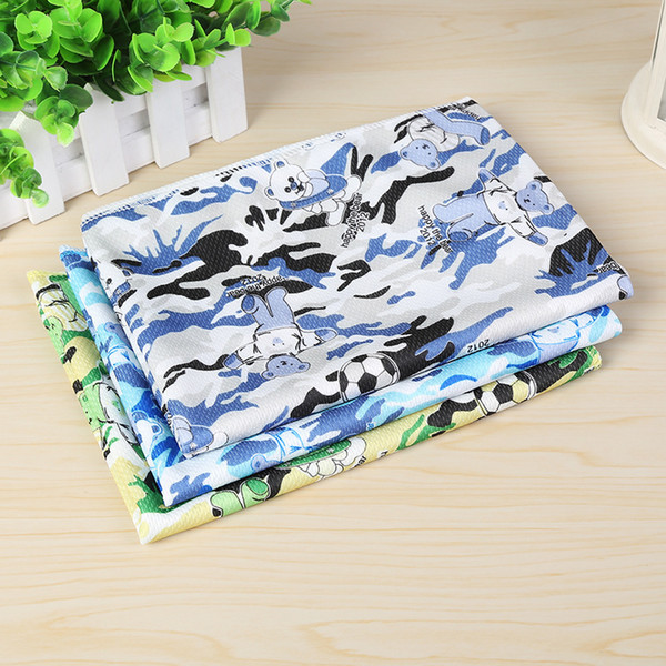 Children Sports Ice Towel 88*33cm Camouflage Cartoon Bear Instant Cooling Towel Heat Relief Summer Cold Towel 3 Colors Factory Price