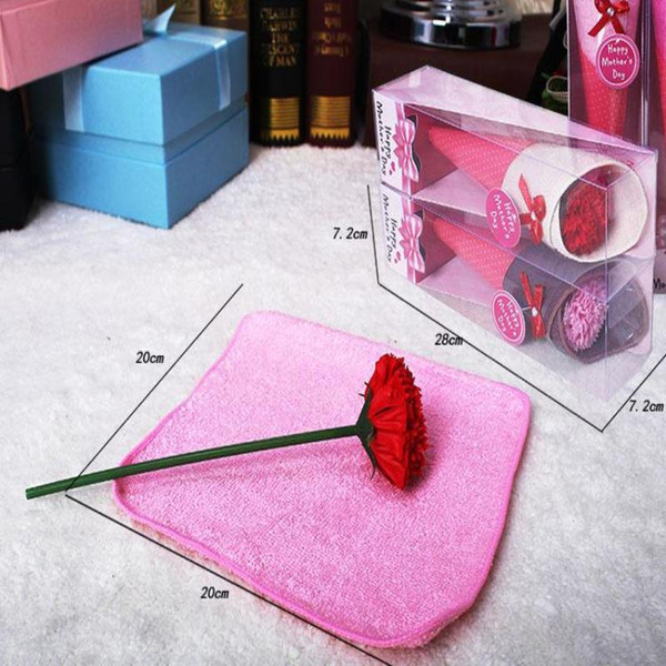 Fashion Creative Carnation Soap Flower Towel Cake Towel Wedding Mother's Day Christmas Birthday Promotional Gift Petal Paper Soap