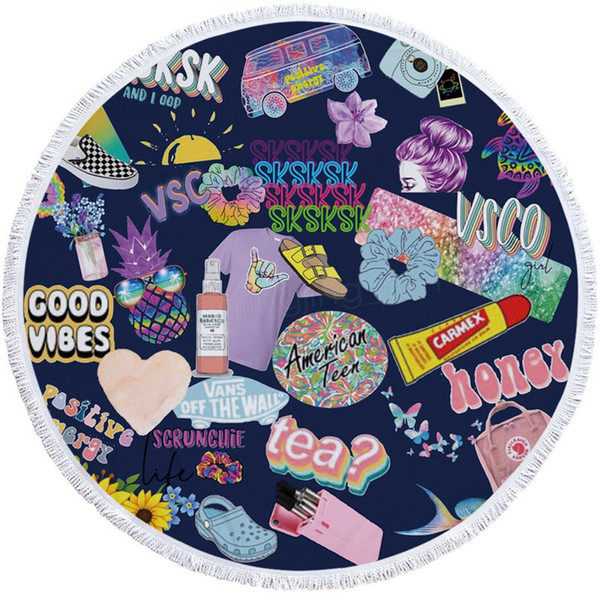 Letter 3D printed beach towel summer fashion beach blankets tassel hanging tapestries picnic rugs women shawl yoga mats 150cm FFA3788-3