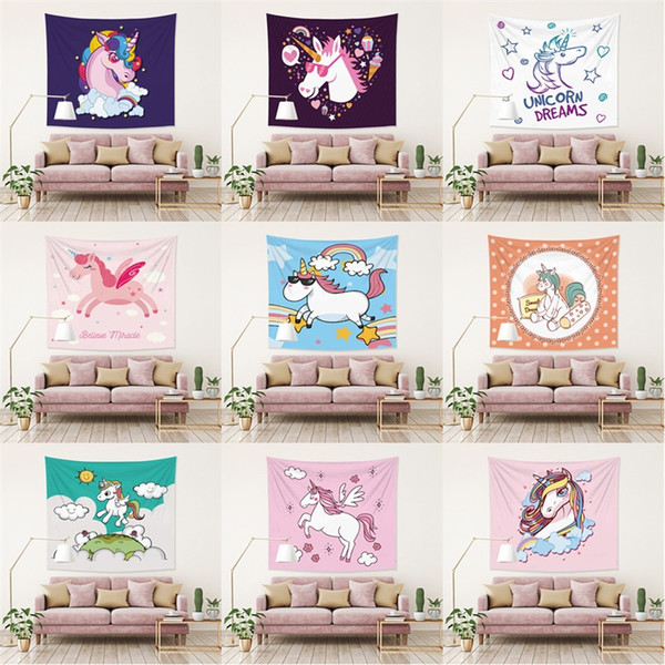 Creative Living Room Decorate Tapestry Multi Function Wall Hanging Unicorn Sandy Beach Towel Polyester Fiber Beaches Cushion 22yl Y