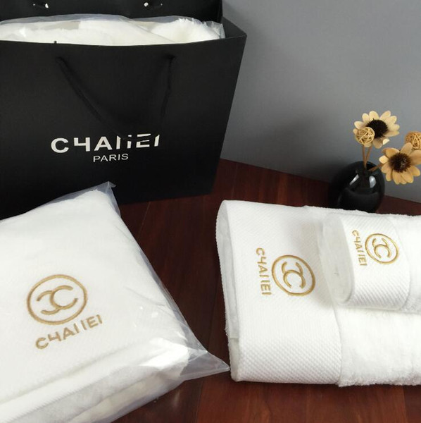 2019 NEW bath towels designer embroidered brand square towel beach towel and bath towel 3 piece 1 set cotton fabric soft comfortable.