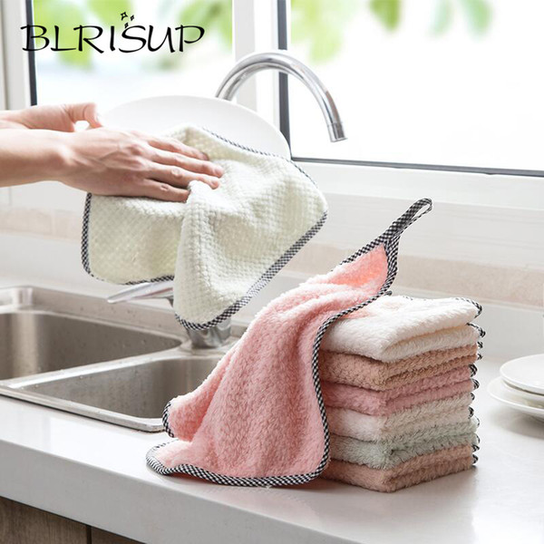 BLRISUP Absorbent Microfiber kitchen Dish Cloth High-efficiency Tableware Household Cleaning Hanging Towel kichen Accessories