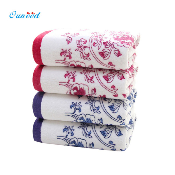 Happy Home Chinese Style Blue and white porcelain Towel 34*74cm Elegant Embroidered Bathroom Face Hand Towels