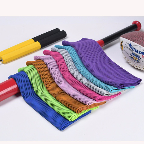 Summer Heatstroke Cold Sense Towel Outdoor Sports Towel Polyester Cooling Heatstroke Ice Towel Multi-color Household Items