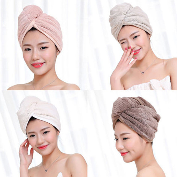 After Shower Hair Drying Wrap Newest Microfibre Womens Girls Lady's Towel Quick Dry Hair Hat Cap Turban Head Wrap Bathing Tools