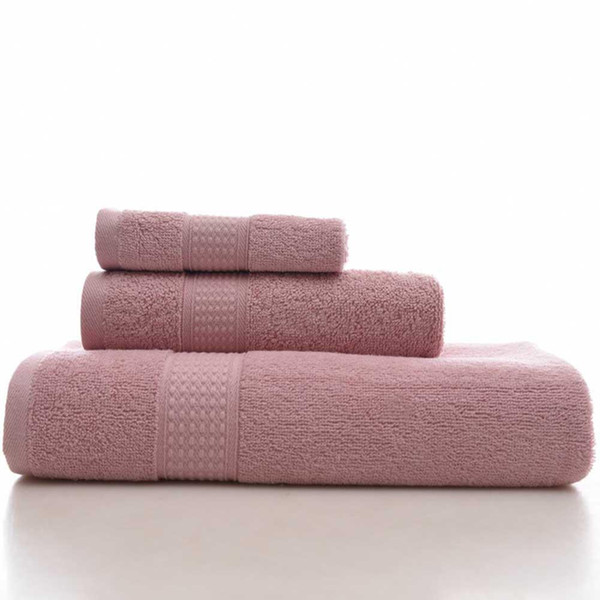 3Pcs Plain Bath Towel Square Cotton Face Cleaning Towel Hand Towels Set ,Cotton Bath Towels Bathroom Home Supplies