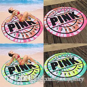 2018 Pink Microfiber Round Beach Towel 160cm Soft Quick Drying Swimming Bath Sports Towels Picnic Blanket free shipping