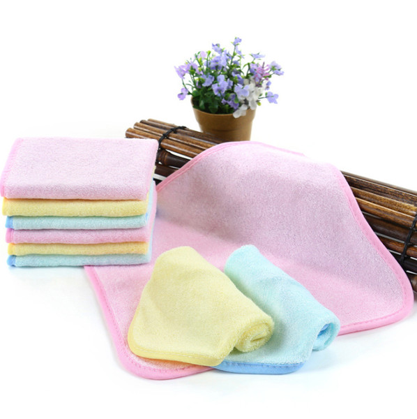 Wholesale towels, bamboo fiber square, children's square, baby hook saliva towel, 30 * 30cm, 3 colors, free shipping