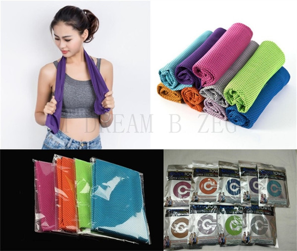 90*30cm Ice Cold Towels Cool Ice Towel Summer Sunstroke Sports Yoga Exercise Cool Quick Dry Soft Breathable Hand Towels For Kids Adult