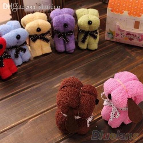 Wholesale-3Pcs Dog Cake Shape Towel Cotton Washcloth Wedding Gifts Present 1U5W 2VUL