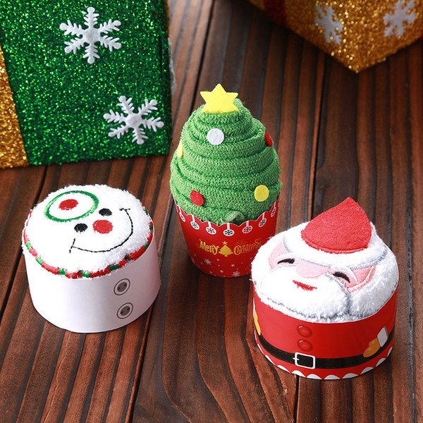 Celebration Cake Modelling Cotton Towel Santa Snowman Towel Christmas Party Gifts SNO88