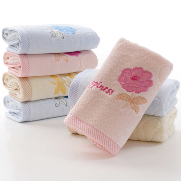 1pcs 34*75cm Jacquard Rose Flower Paern Face Towel Coon Hair Hand Bathroom Towels badlaken toalla Toallas Mano Gift 42117