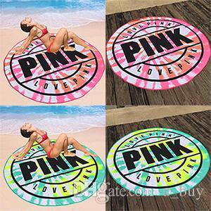 2018 Pink Microfiber Round Beach Towel 160cm Soft Quick Drying Swimming Bath Sports Towels Picnic Blanket free shipping