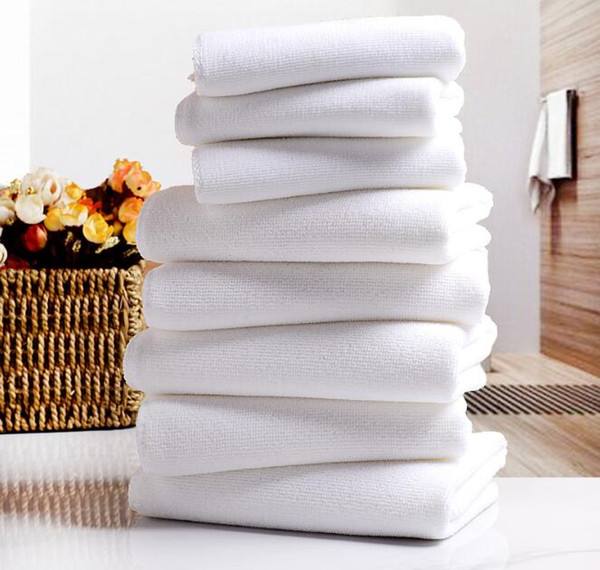 White Towel Hotel Towels White Soft Towel Microfiber Fabric Face Towel Home Cleaning Face Bathroom Hand Hair Bath Beach Towels