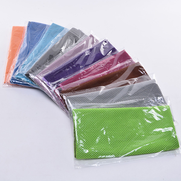 Double Layer Ice Cold Sport Towel Cooling Summer Anti Sunstroke Sports Exercise Cool Quick Dry Soft Breathable Cooling Towel 10 Colors RE555