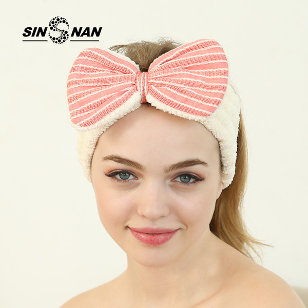 SINSNAN Ananas Lattice Coral Fleece Microfiber Hairband For Girls Ladys Super Absorbent Soft Hair Towel High-quality Head Wrap