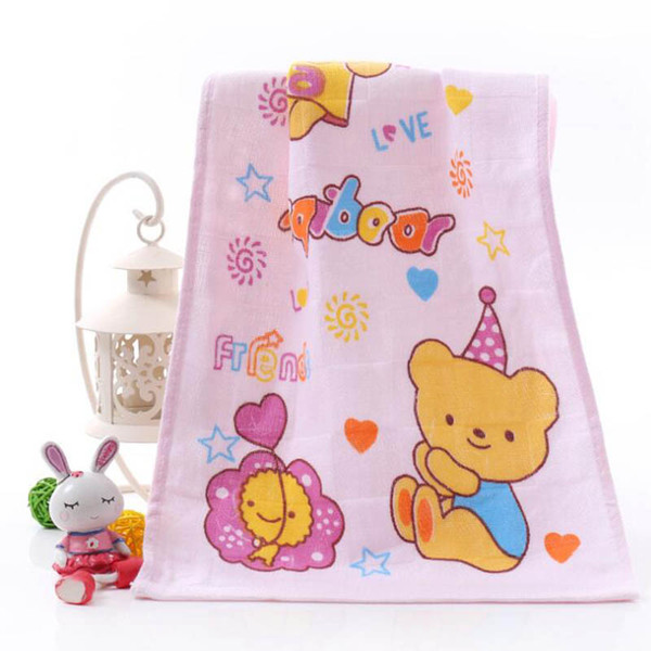 Cotton Cute Cartoon Flower-Printed Baby Face Towel Embroidery Newborn Towels