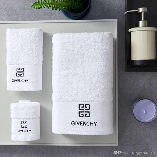 Luxury bath towels designer embroidered brand square towel beach towel and bath towel 3 piece set cotton fabric soft comfortable Christmas