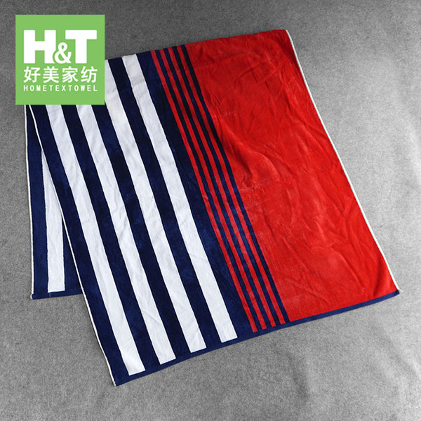 100% organic cotton bath towel red white stripe beach towel ultra large soft comfortable water absorption breathable asymmetry