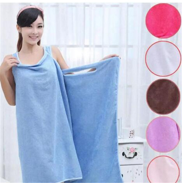 Magic Bath Towels Lady Girls SPA Shower Towel Body Wrap Bath Robe Bathrobe Beach Dress Wearable Magic Towel 9 color KKA1584