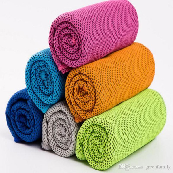 6Colors 100*30cm Ice Towel Coolcore Utility Enduring Instant Cooling Towel Camping Hiking Gym Exercise Workout Breathable Sport Towel