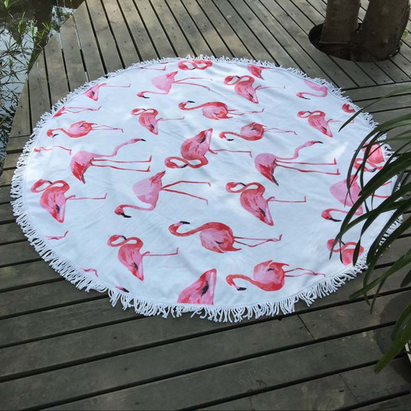 Round Beach Towel With Tassels Towel Cloth Material Beach Mat Circle Beach Blanket Polyester Yoga Mat DOM106512