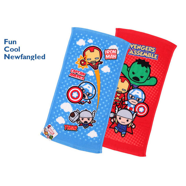 Baby Kids Marvel Avenger Action Towel/ Iron Man Cotton Face Towels Children Hulk Potable Towel Kids Captain America Rectang Sweat Towel Yarn