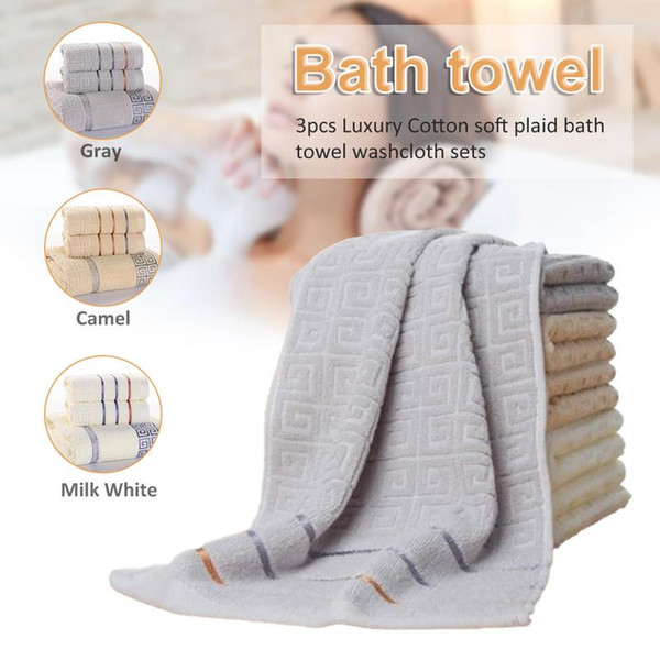 3pcs Luxury Hotel Embroidery White Bath Towels Set 5 Stars 100% Cotton Large Beach Towel Absorbent Quick-drying Bathroom Towels