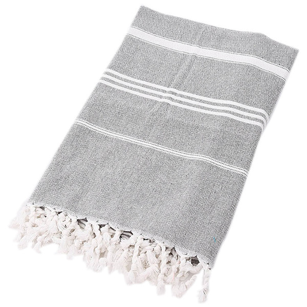 Striped Cotton Turkish Bath Towel With Tassels Thin Travel Camping Bath Sauna Beach Gym Pool Blanket Absorbent Easy Care