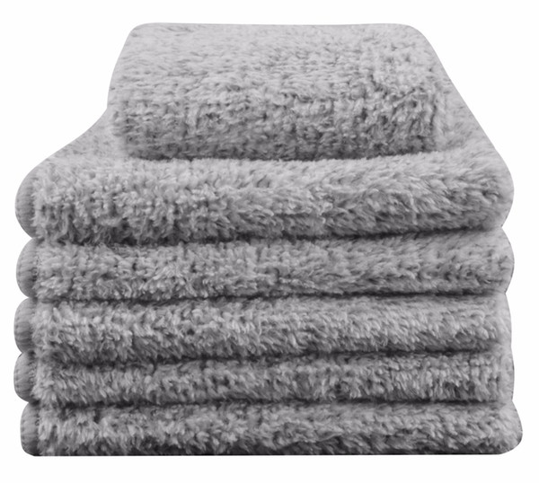 Sinland Microfiber Hand Towel Bamboo Charcoal Facial Washcloths 12Inch x 12Inch 6 Pack Light Grey