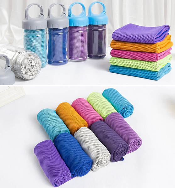 30*100cm Ice Cold Towel In Bottle Reusable Cold Cool Feeling Cooling Sports Outdoor Cold Towel Running Yoga Towels