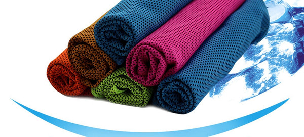 2018 Summer Ice Cool Towel Double Dual Layer Color Cold Cooling Sports Towels Exercise Cool Quick Dry Soft Breathable Cooling Towel ICT1