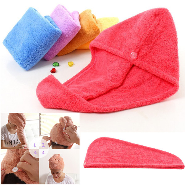 Magic Quick Dry Hair Shower Caps Microfiber Towels Drying Turban Wrap Hat Caps Spa Bathing Towel Hats 5colors